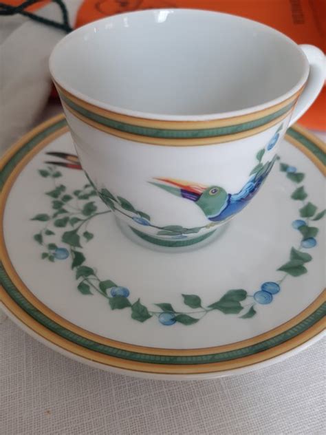 Tazza Hermès Toucan Demitasse in Porcellana di Limoges Anni 80